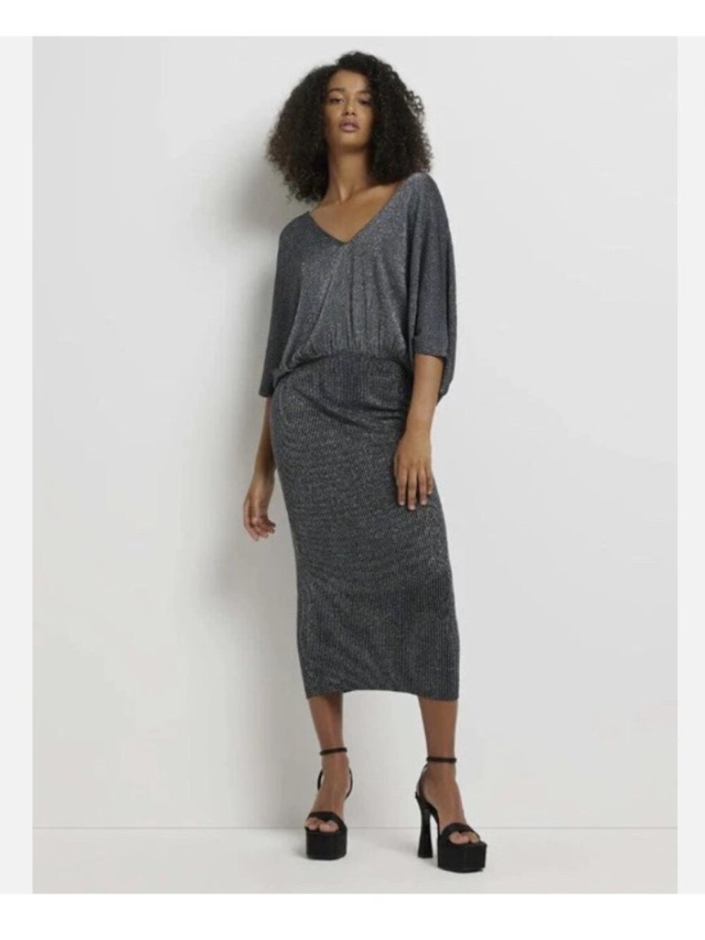 🖤River Island Knit Lurex Dress NWT, M